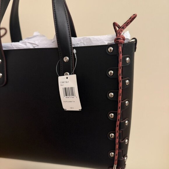 Coach Coachtopia Black Small Re-lacable Tote Bag Black Handbag Tote Leather NWT - Picture 15 of 15